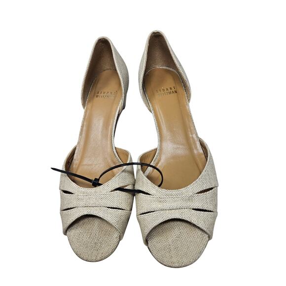 Stuart Weitzman 6 Kitten Heel Peeptoe Sandal Coastal Minimalist D'Orsay Casual - Picture 5 of 5